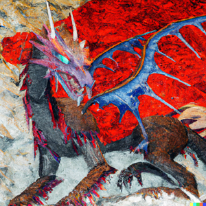 -ai-DALLE 2022-09-11 00.25.12 - The dragon made of rubies is shattered and his rubies now cover the cave walls.png