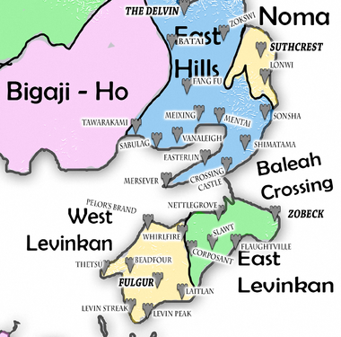 Southeast Osugbo and Levinkan areas circa 795 PR